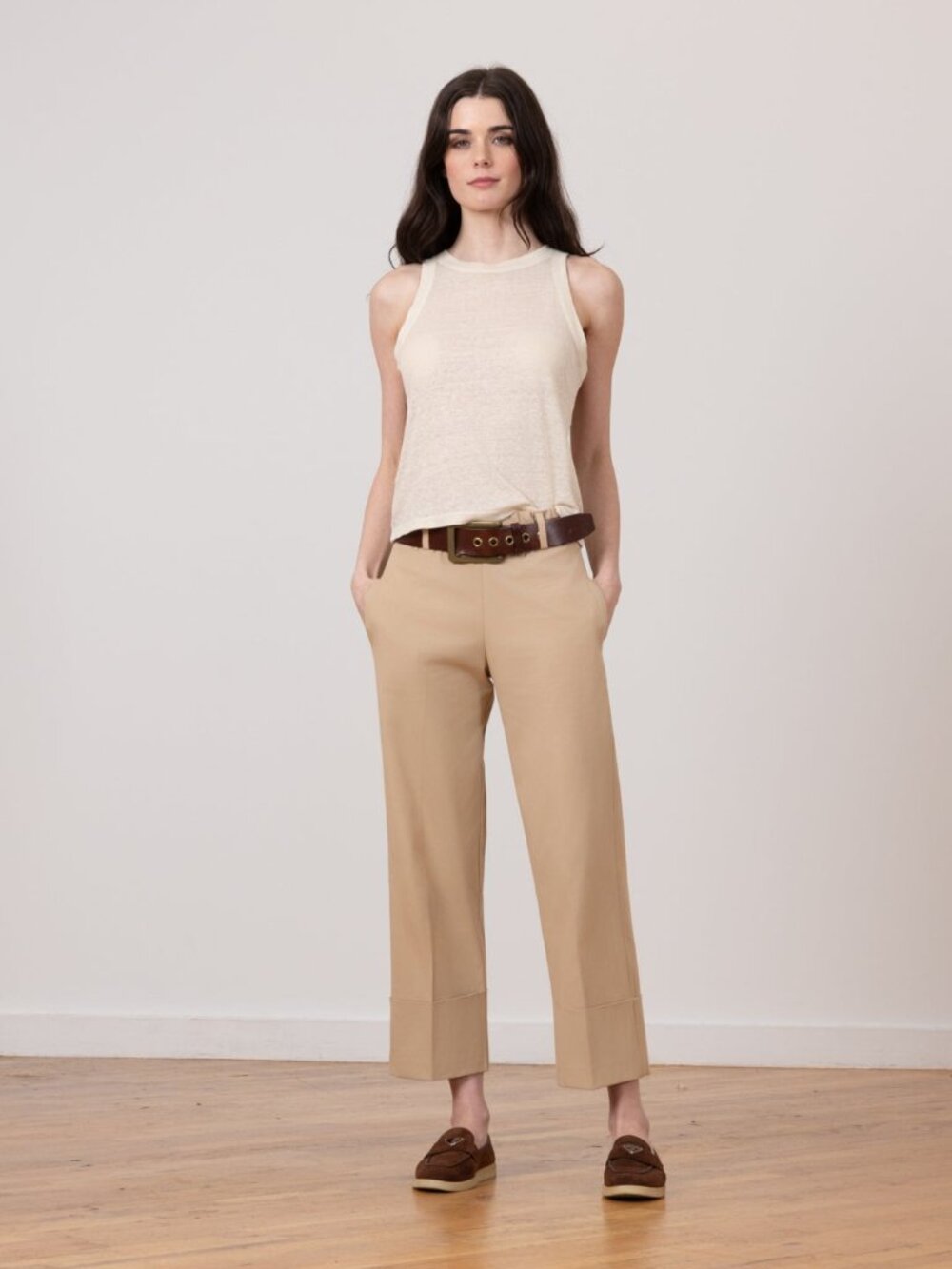 Avenue Montaigne Cosmo Cotton Stretch Pants Khaki Size 0